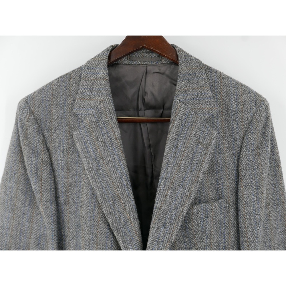 Vintage Woodmere Blazer Sport Coat Gray Herringbone Wool Tweed Men's 41R